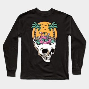 Chill out on the skull beach Main Tag Long Sleeve T-Shirt